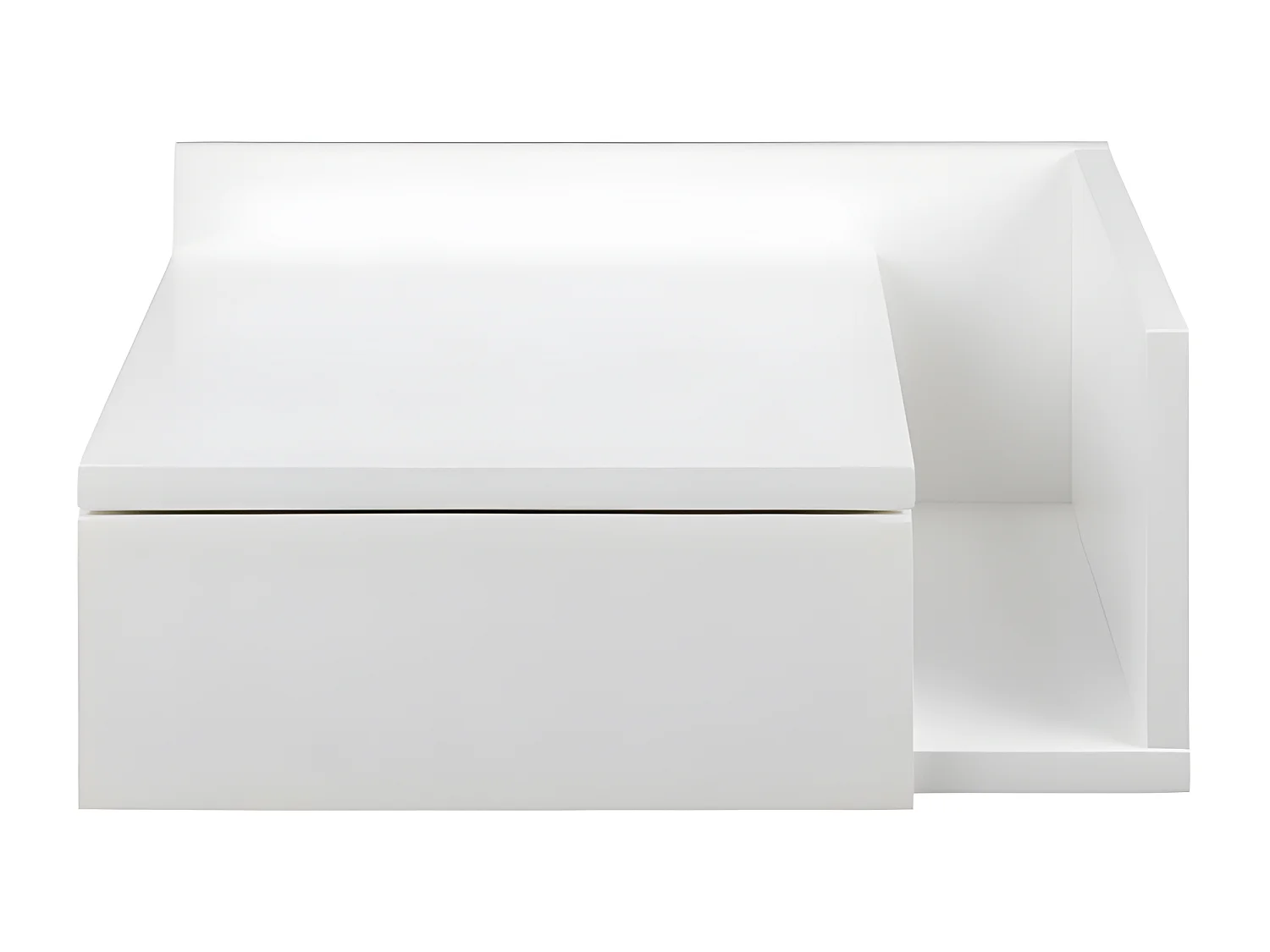 Kamichi - Table de chevet murale réversible en bois - Blanc