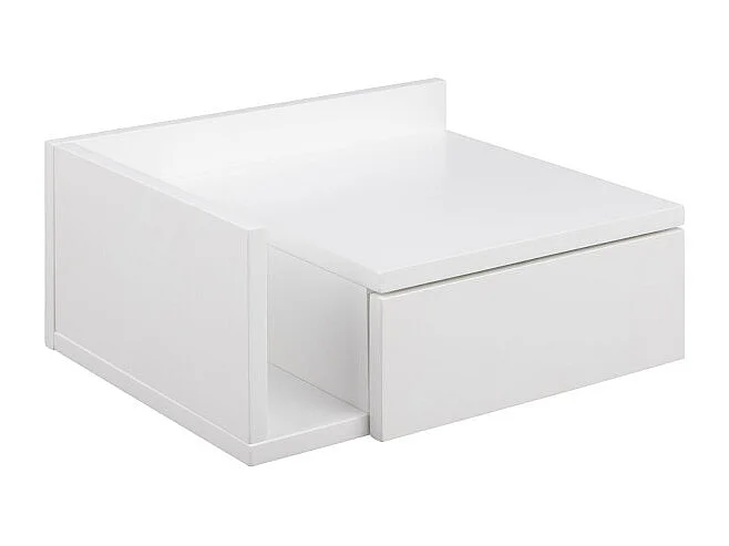 Kamichi - Table de chevet murale réversible en bois - Blanc
