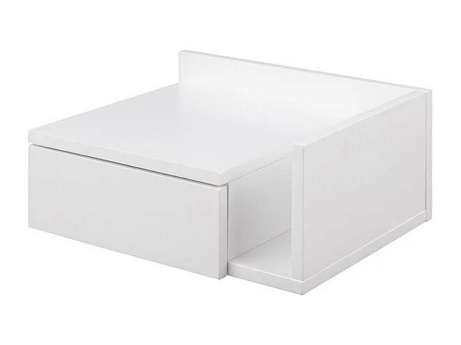 Kamichi - Table de chevet murale réversible en bois - Blanc