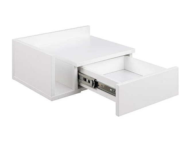 Kamichi - Table de chevet murale réversible en bois - Blanc