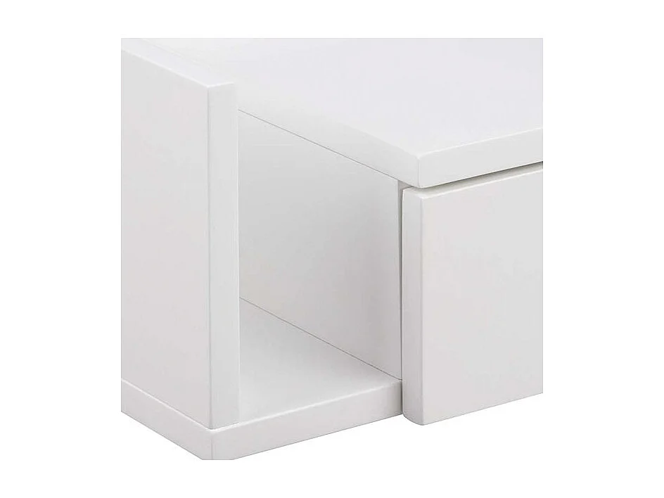 Kamichi - Table de chevet murale réversible en bois - Blanc