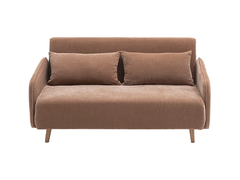 Monica - Canapé convertible 2 places en tissu chenille L140cm - Rose blush