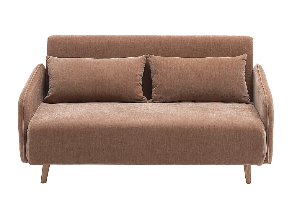 Monica - Canapé convertible 2 places en tissu chenille L140cm - Rose blush