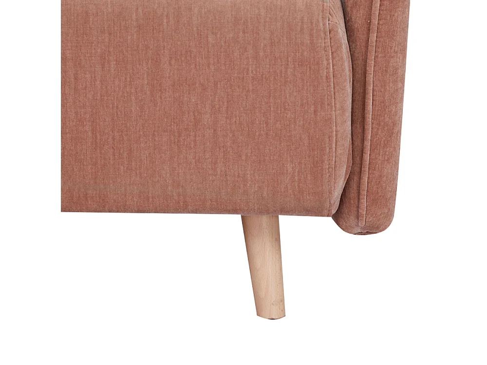 Monica - Canapé convertible 2 places en tissu chenille L140cm - Rose blush