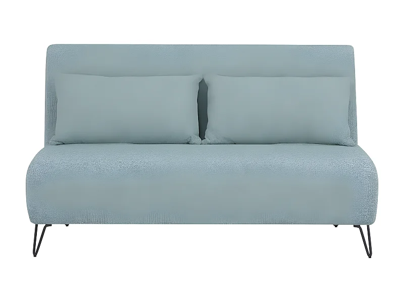 Joe harper - Canapé convertible 2 places en tissu bouclette - Bleu aqua