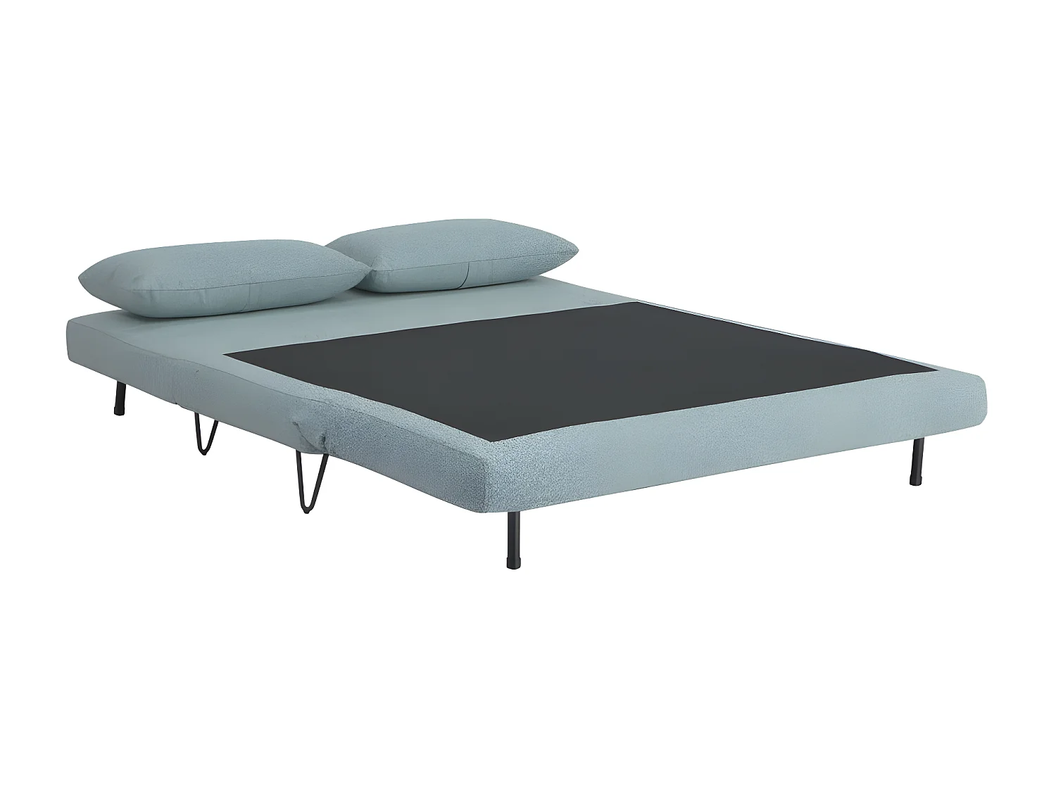 Joe harper - Canapé convertible 2 places en tissu bouclette - Bleu aqua