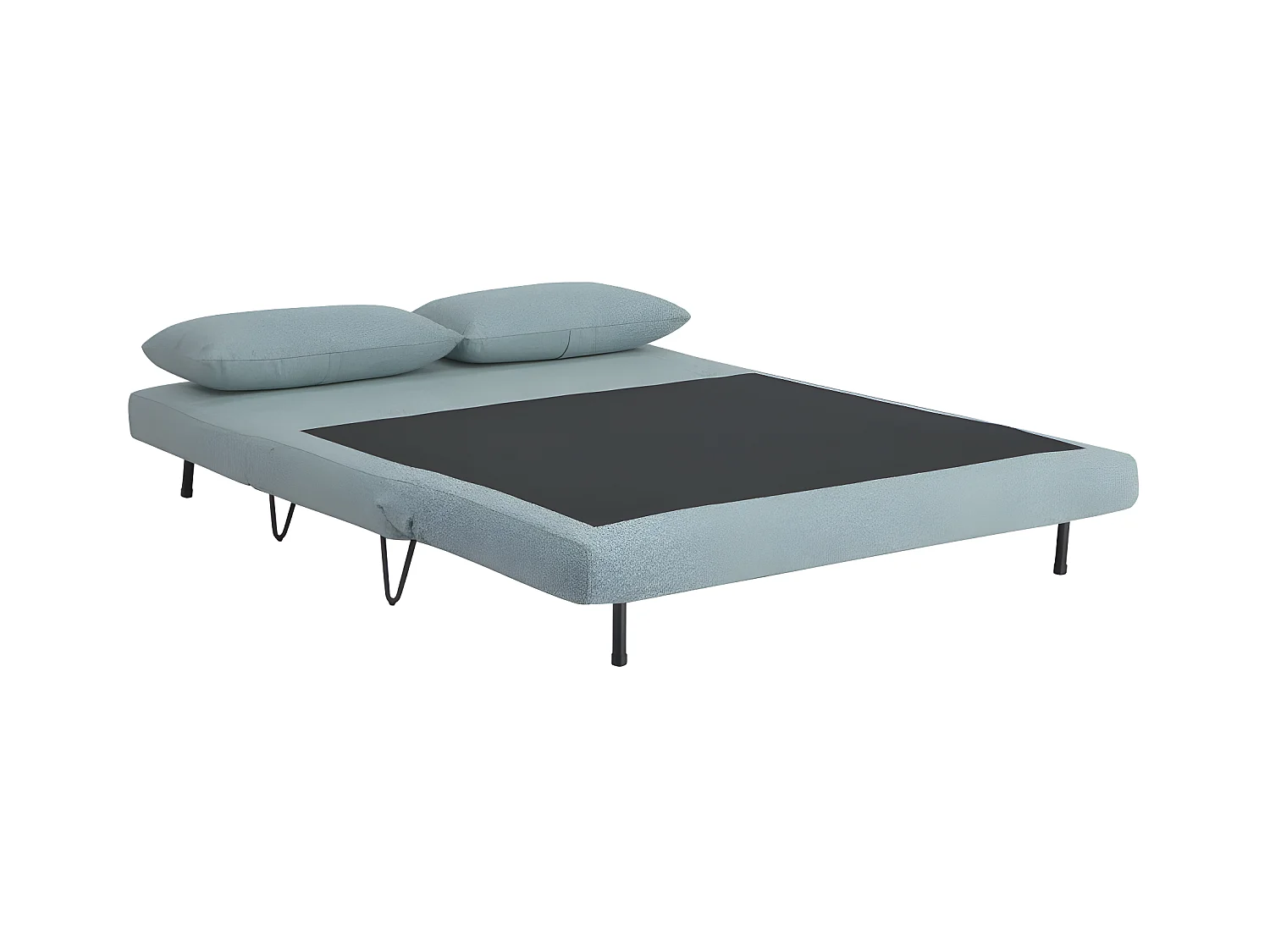 Joe harper - Canapé convertible 2 places en tissu bouclette - Bleu aqua