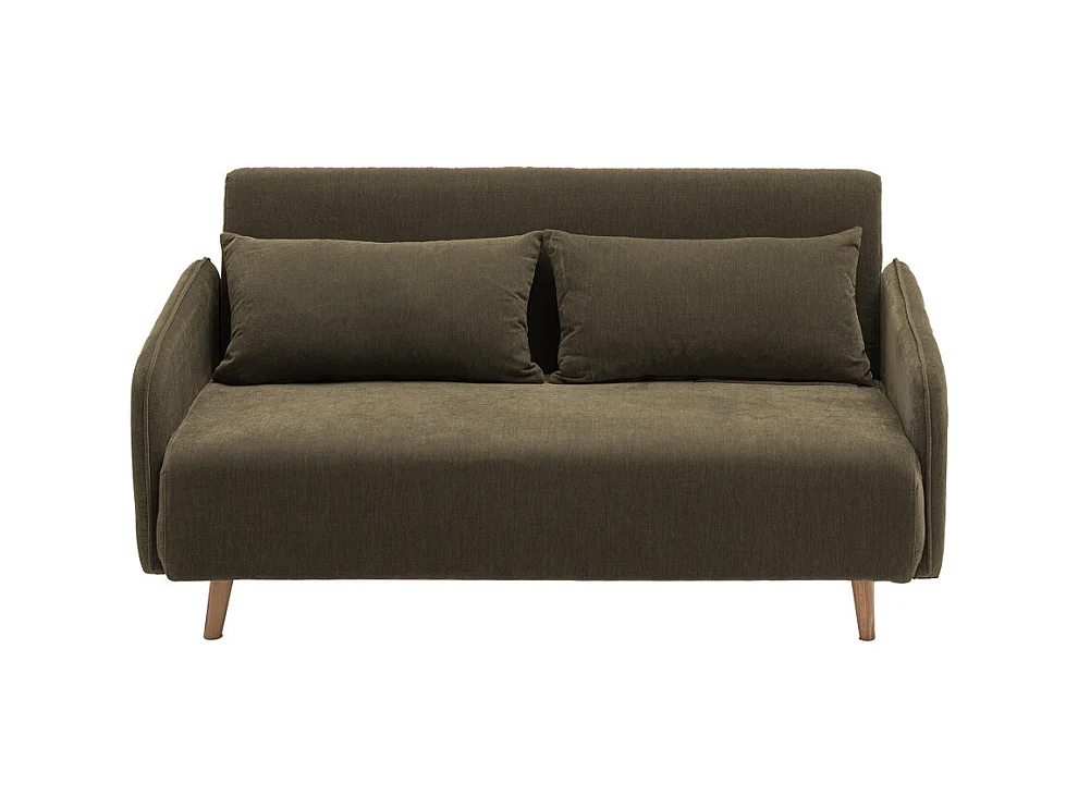 Monica - Canapé convertible 2 places en tissu chenille L140cm - Vert kaki