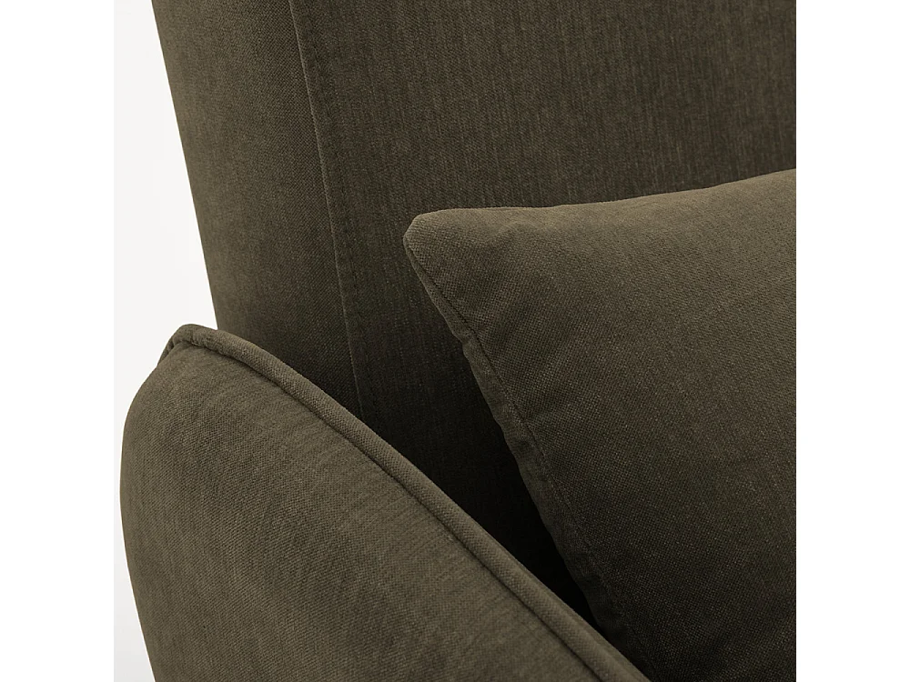 Monica - Canapé convertible 2 places en tissu chenille L140cm - Vert kaki