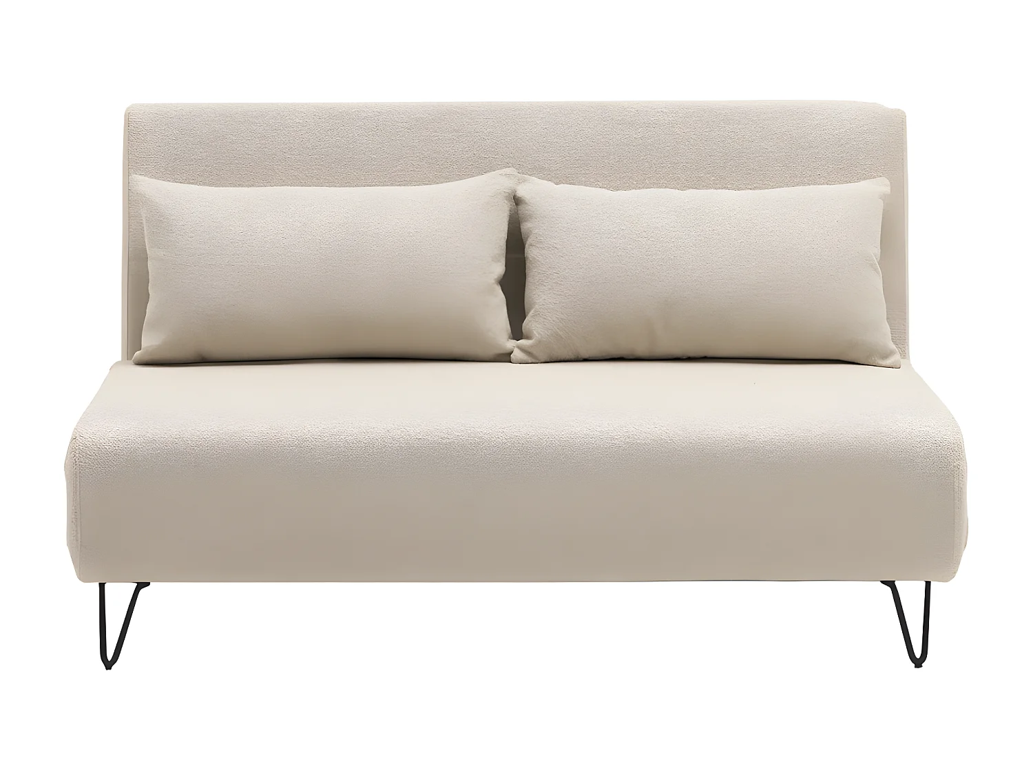 Joe harper - Canapé convertible 2 places en tissu bouclette - Écru