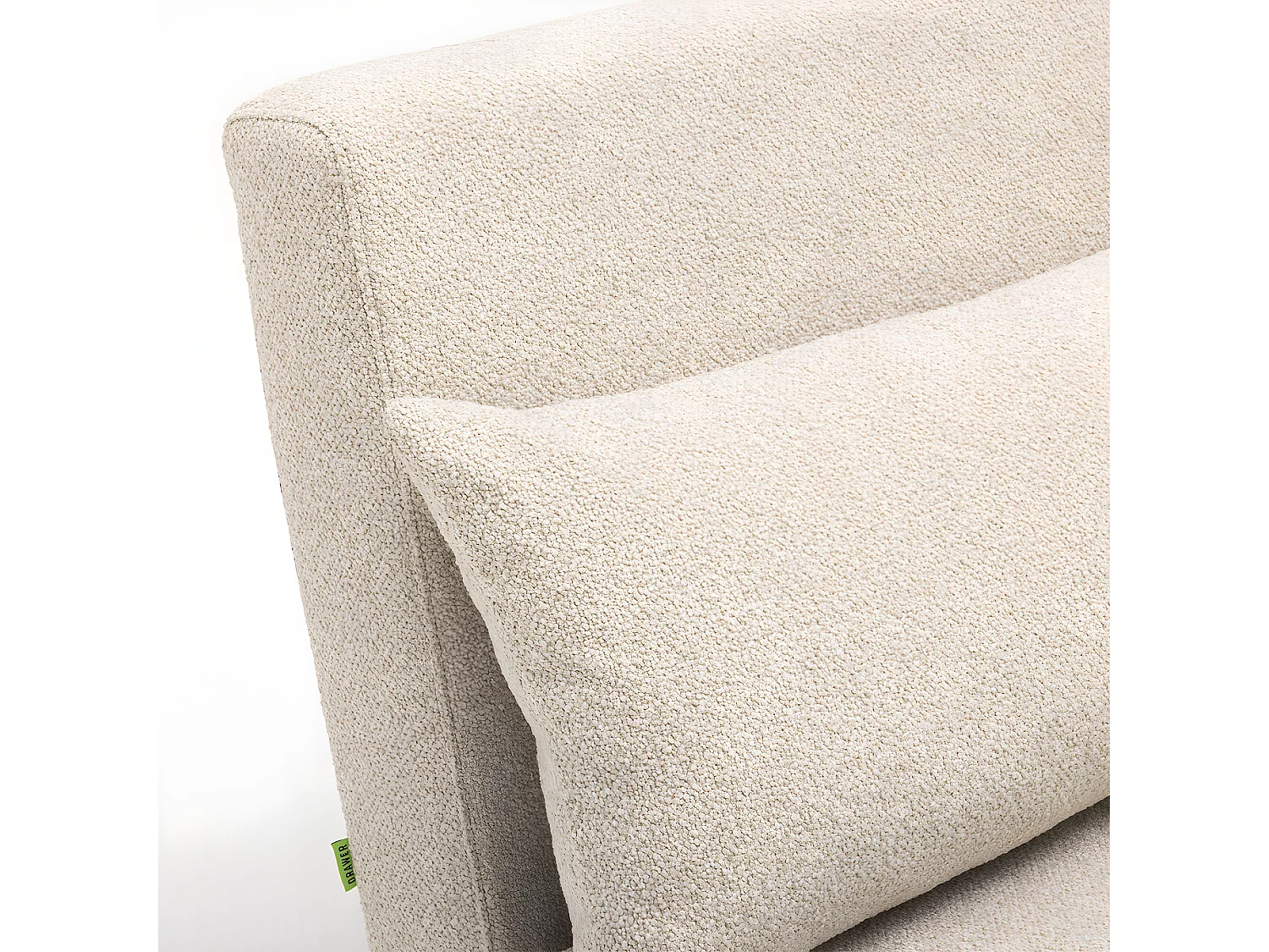 Joe harper - Canapé convertible 2 places en tissu bouclette - Écru