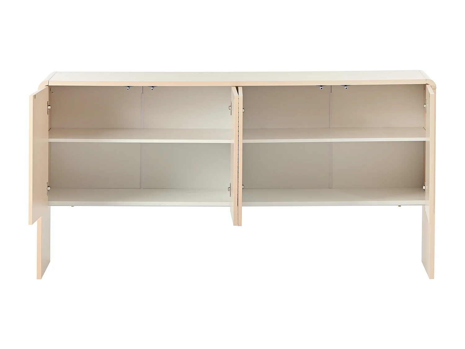 Buffet, Wohnzimmermöbel – 4 Schubladen, 2 verstellbare Einlegeböden – MDF-Holz – Farbe Aprikosencreme