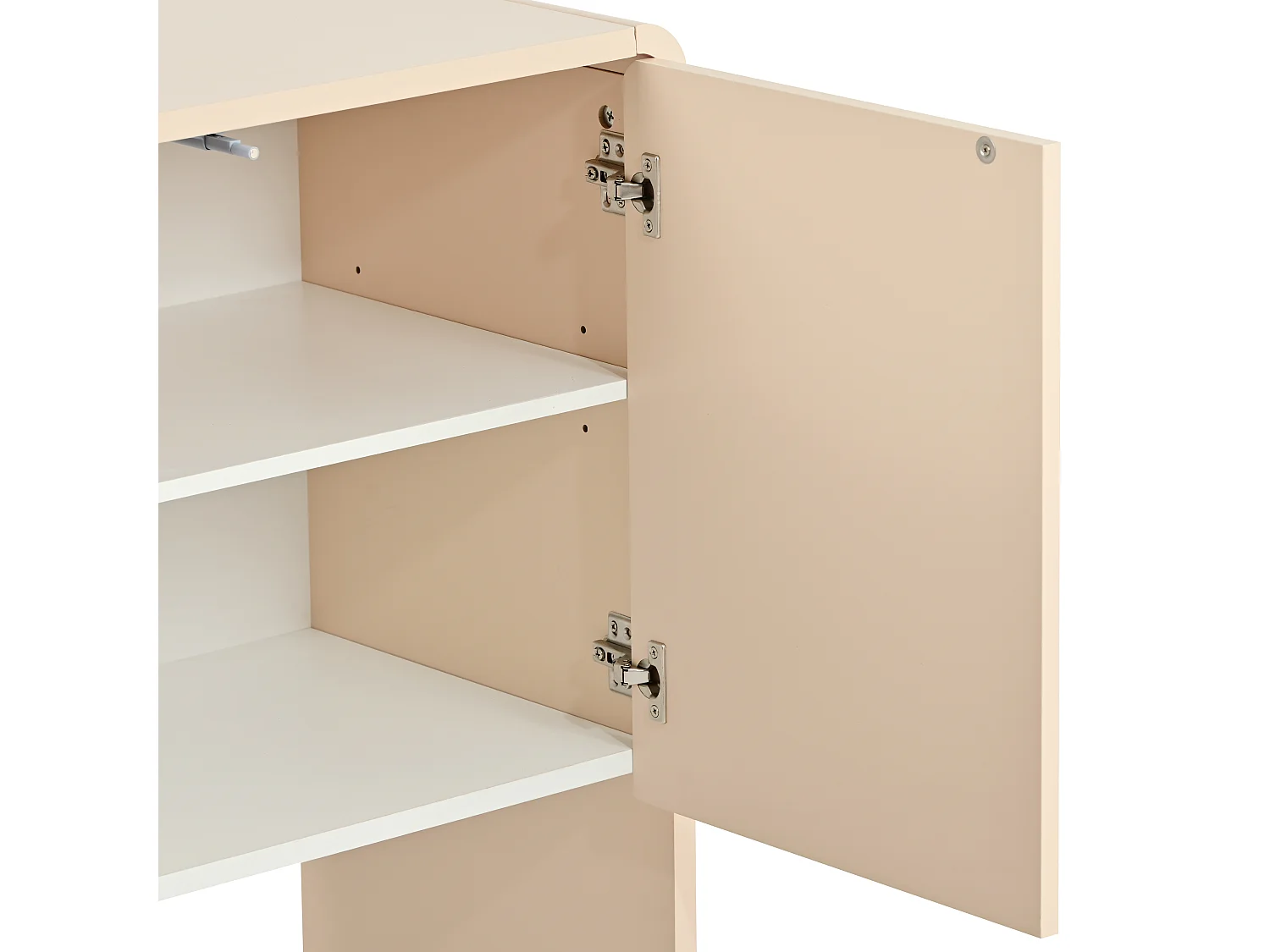 Buffet, Wohnzimmermöbel – 4 Schubladen, 2 verstellbare Einlegeböden – MDF-Holz – Farbe Aprikosencreme