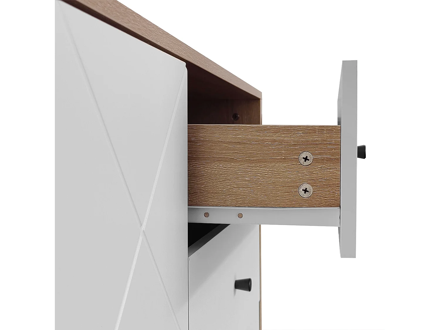 Aparador moderno com amplo espaço de armazenamento, 2 portas e 3 gavetas com prateleira ajustável para sala de jantar, sala de estar ou cozinha, branco