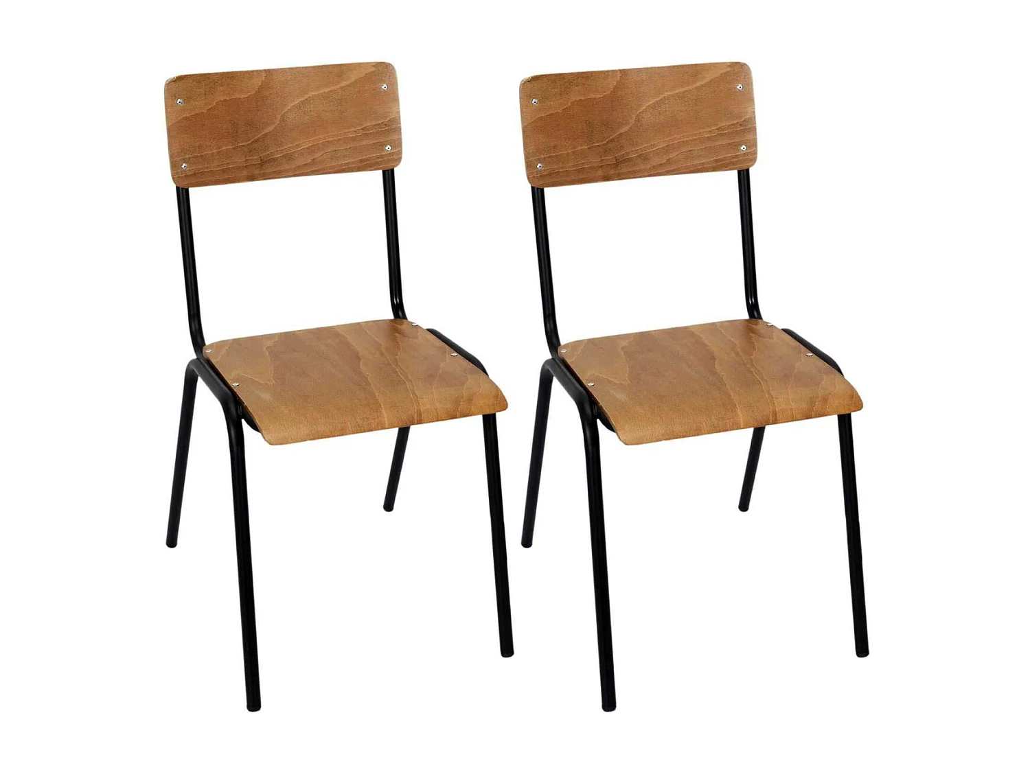 Chaise écolier en bois (Lot de 2)