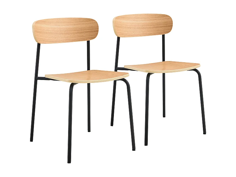 Lot de 2 chaises en bois noir