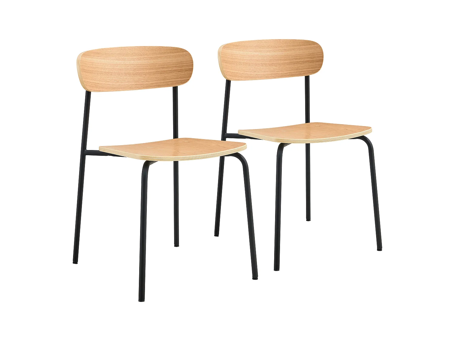 Lot de 2 chaises en bois noir