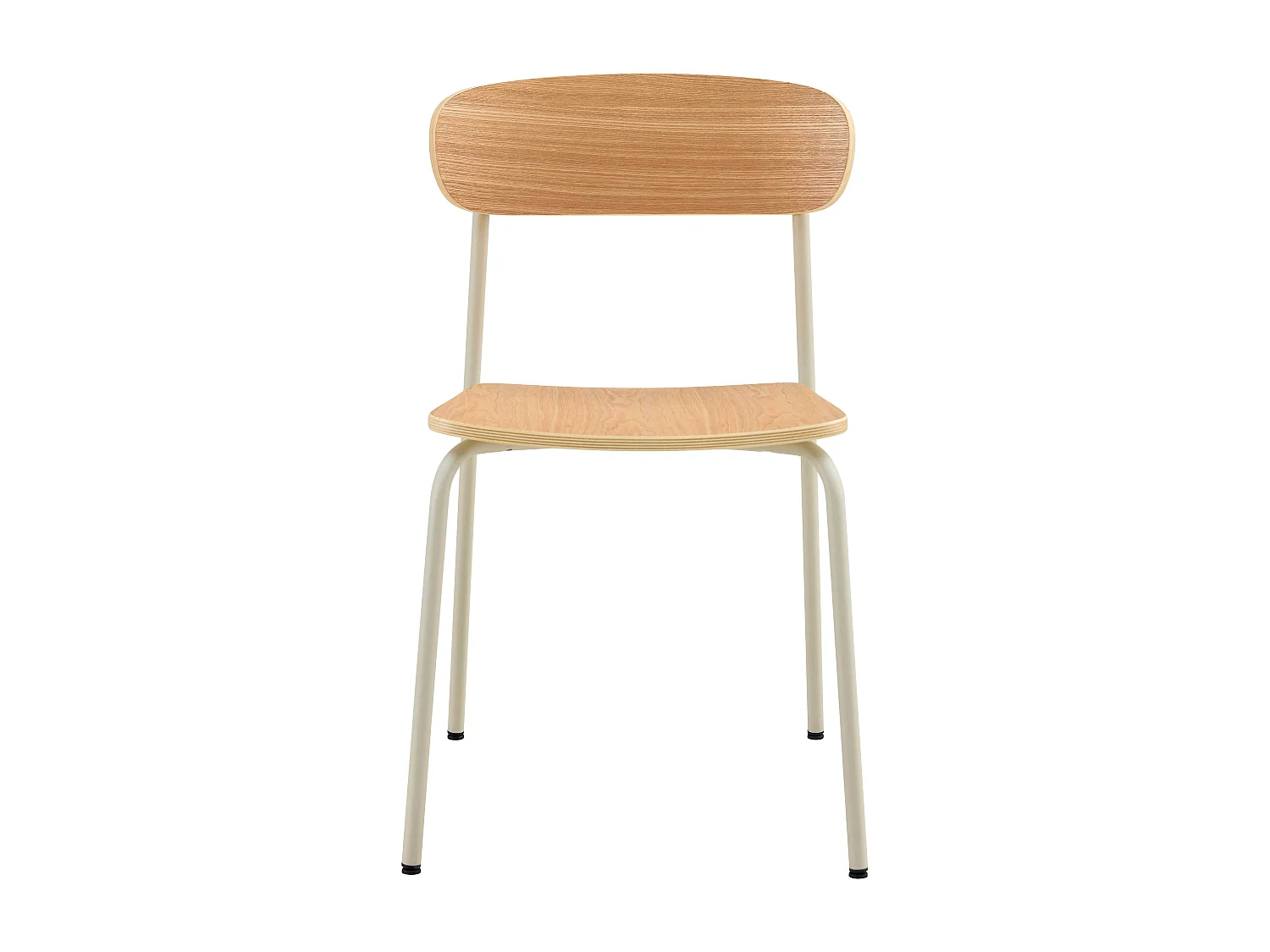 Lot de 2 chaises en bois beige