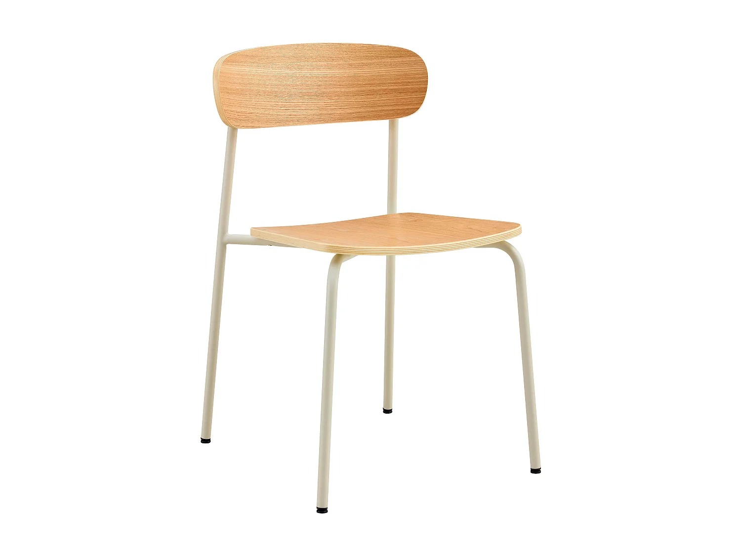 Lot de 2 chaises en bois beige