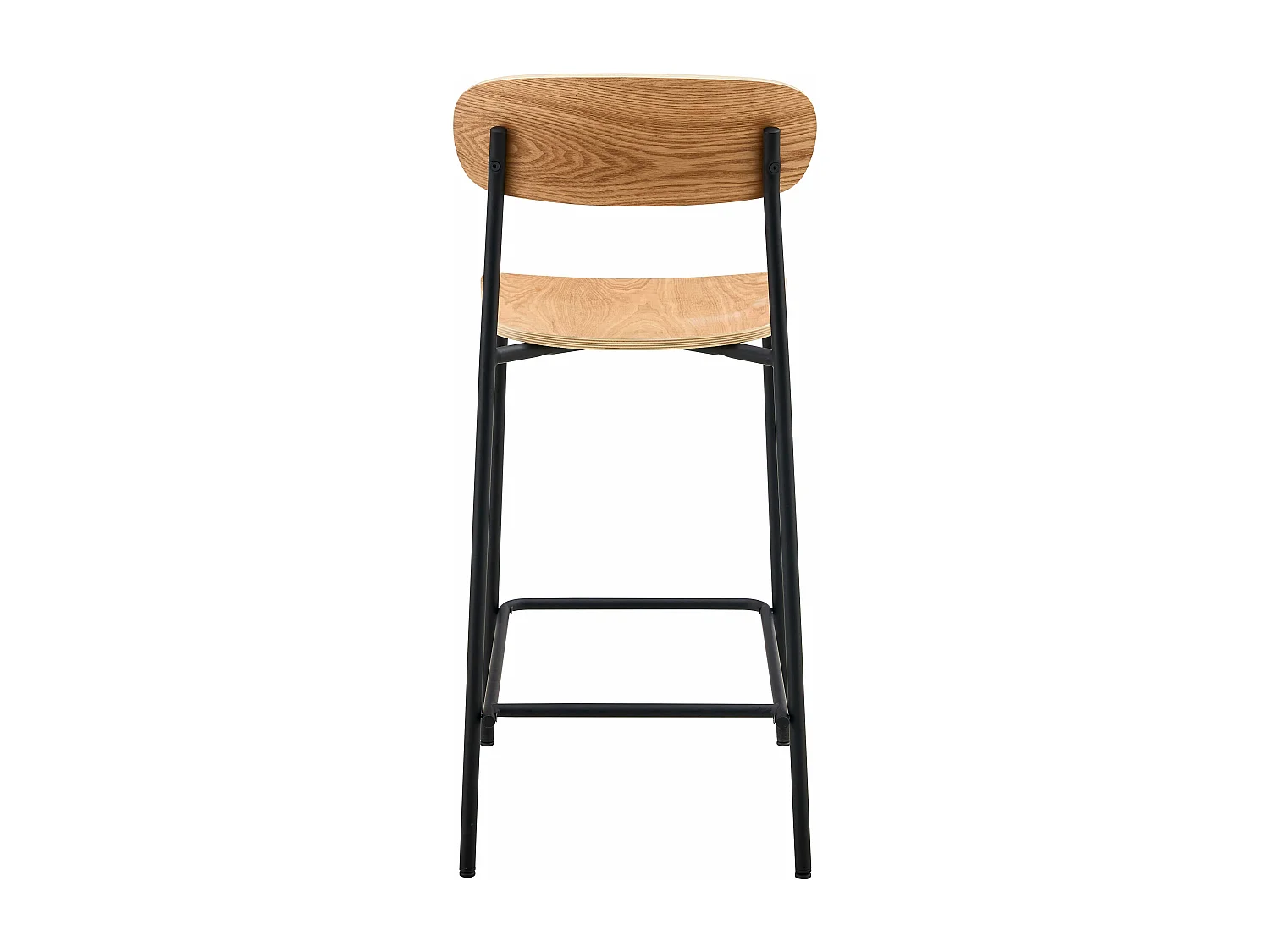 Lot de 2 chaises hautes en métal et bois noir