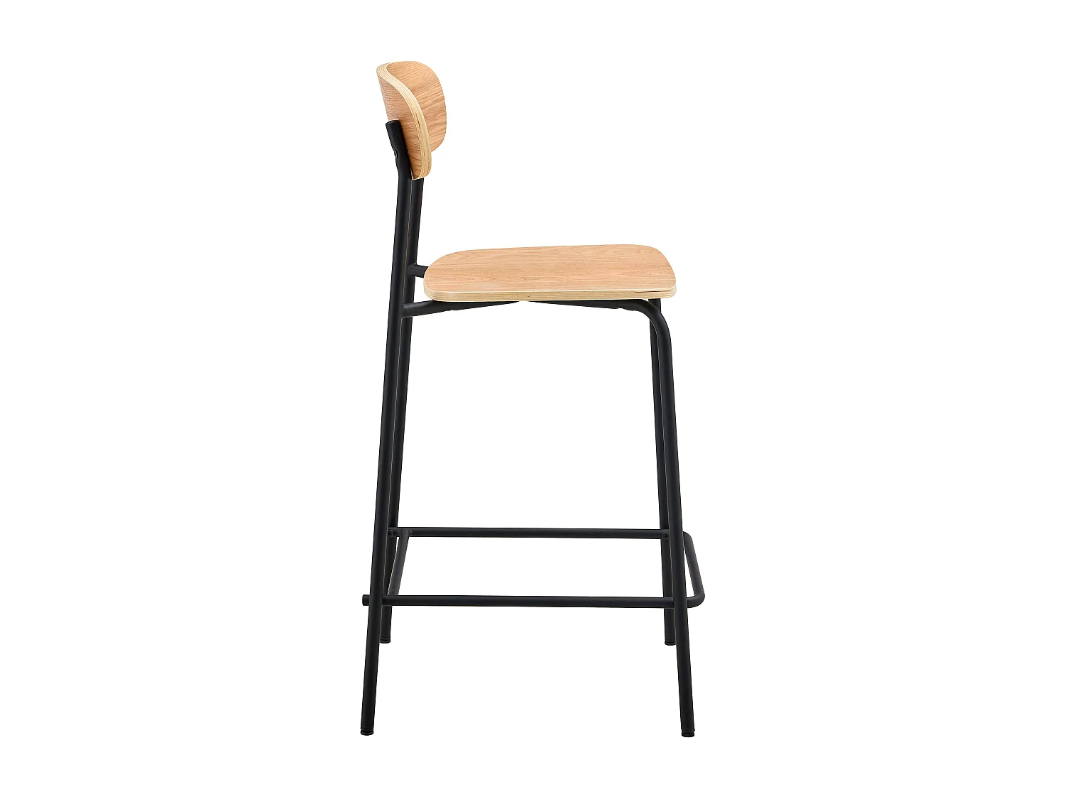 Lot de 2 chaises hautes en métal et bois noir