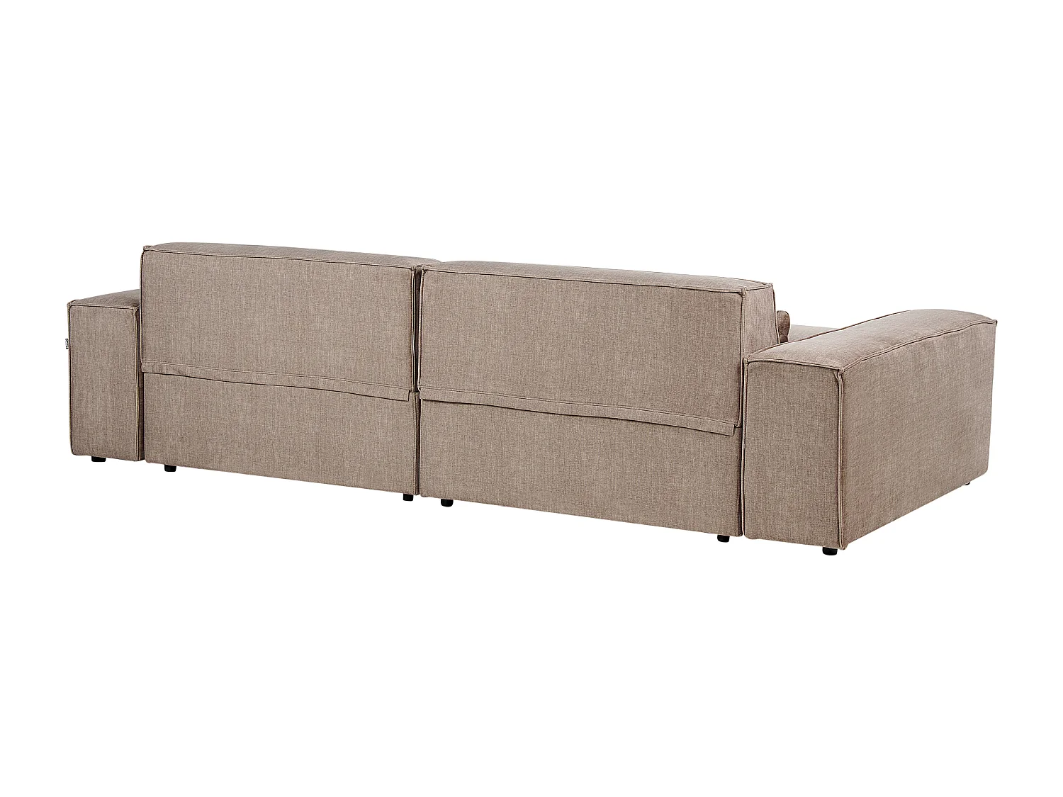 Canapé modulable 2 places HELLNAR Tissu Marron clair avec ottoman