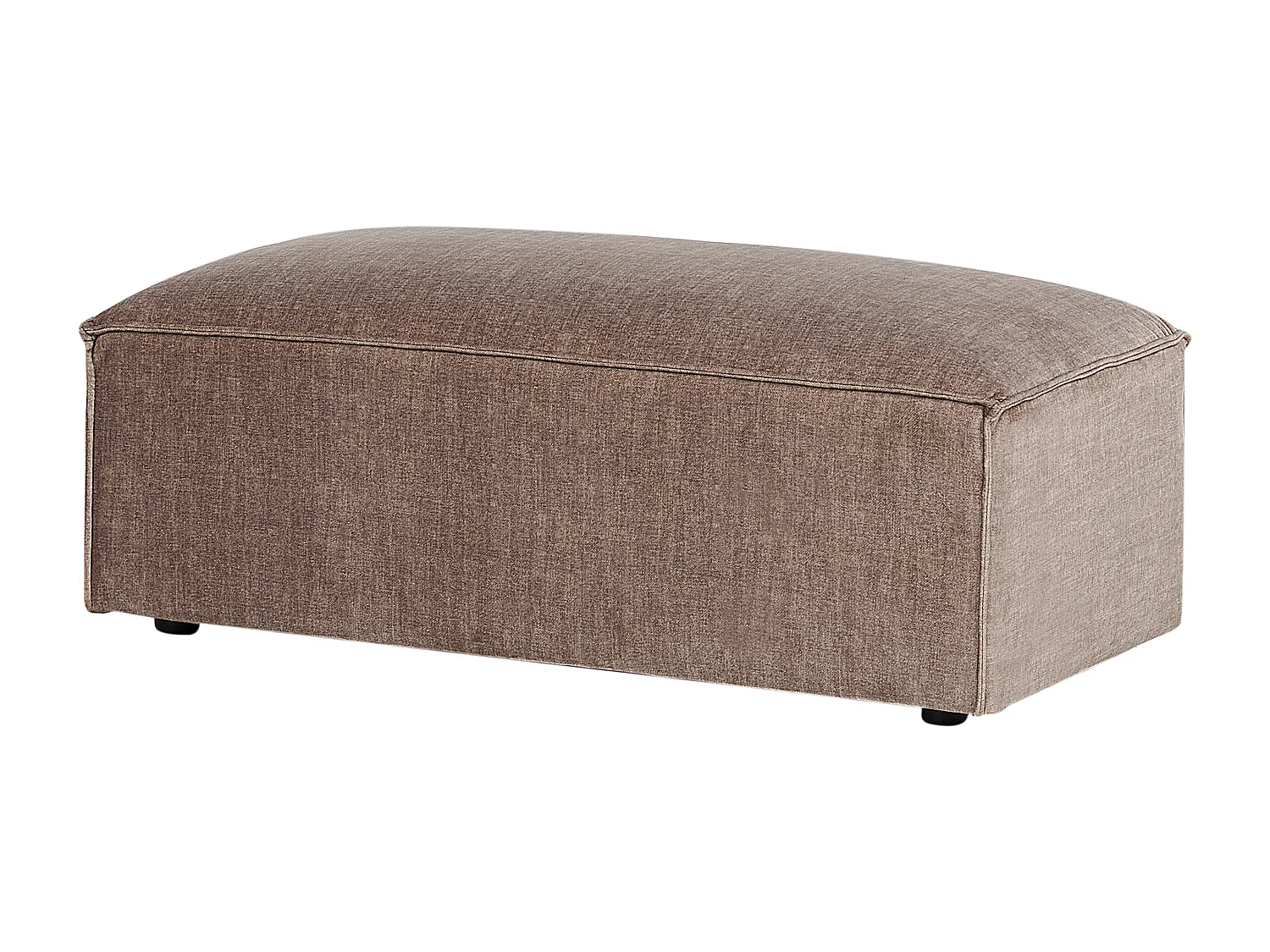 Canapé modulable 2 places HELLNAR Tissu Marron clair avec ottoman