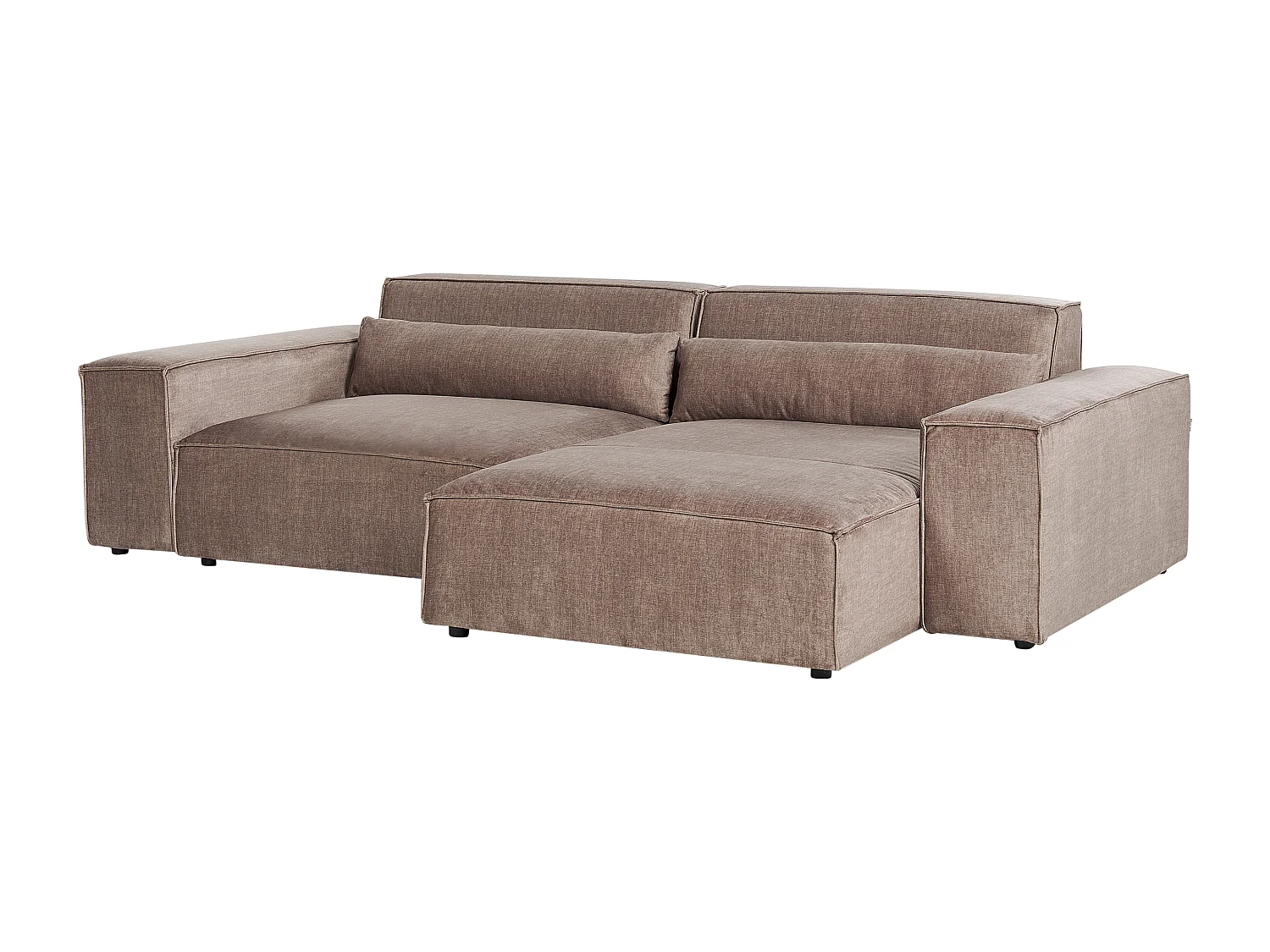 Sofá de canto modular HELLNAR Tecido Castanho claro 2 lugares à esquerda