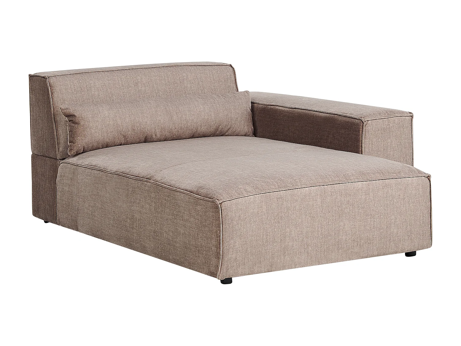 Chaise longue côté droite HELLNAR Tissu Marron clair