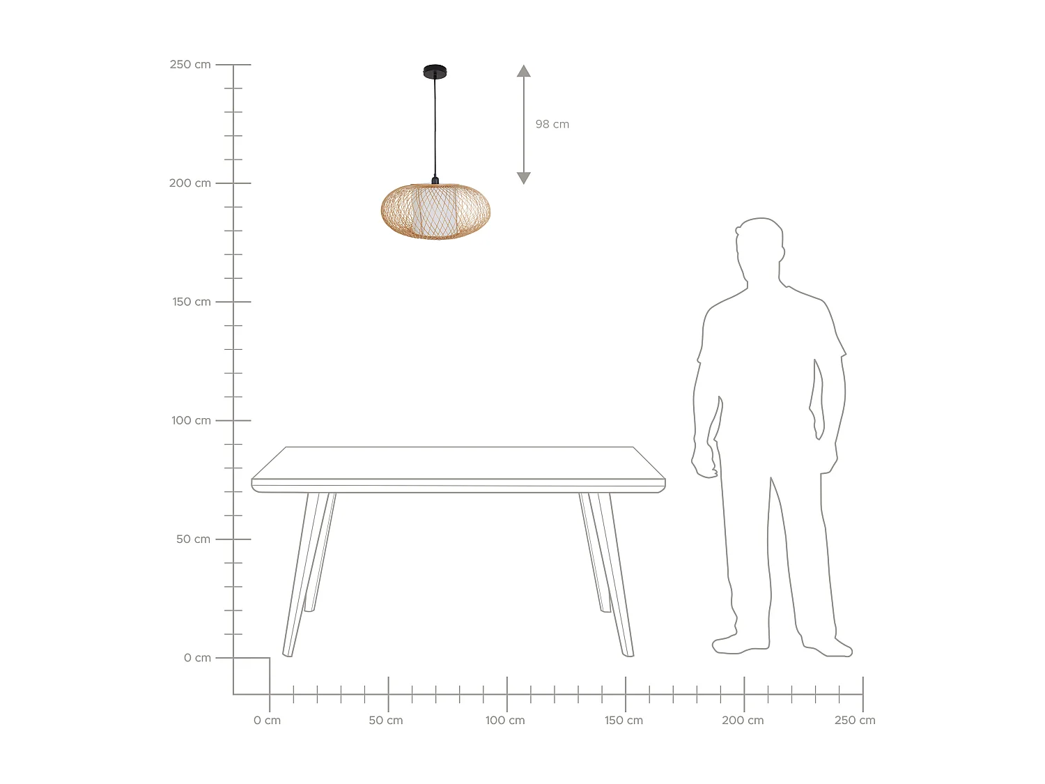Lampa wisząca LIMBANG Drewno bambusowe Naturalny