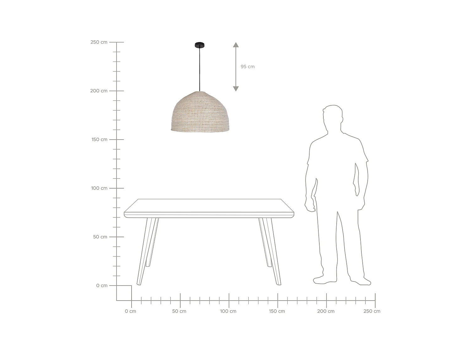 Lampe suspension PEPAKAN Osier Naturel