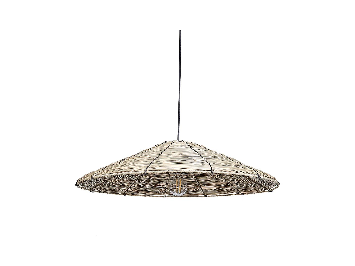Lampe suspension LUAGAN Osier Naturel