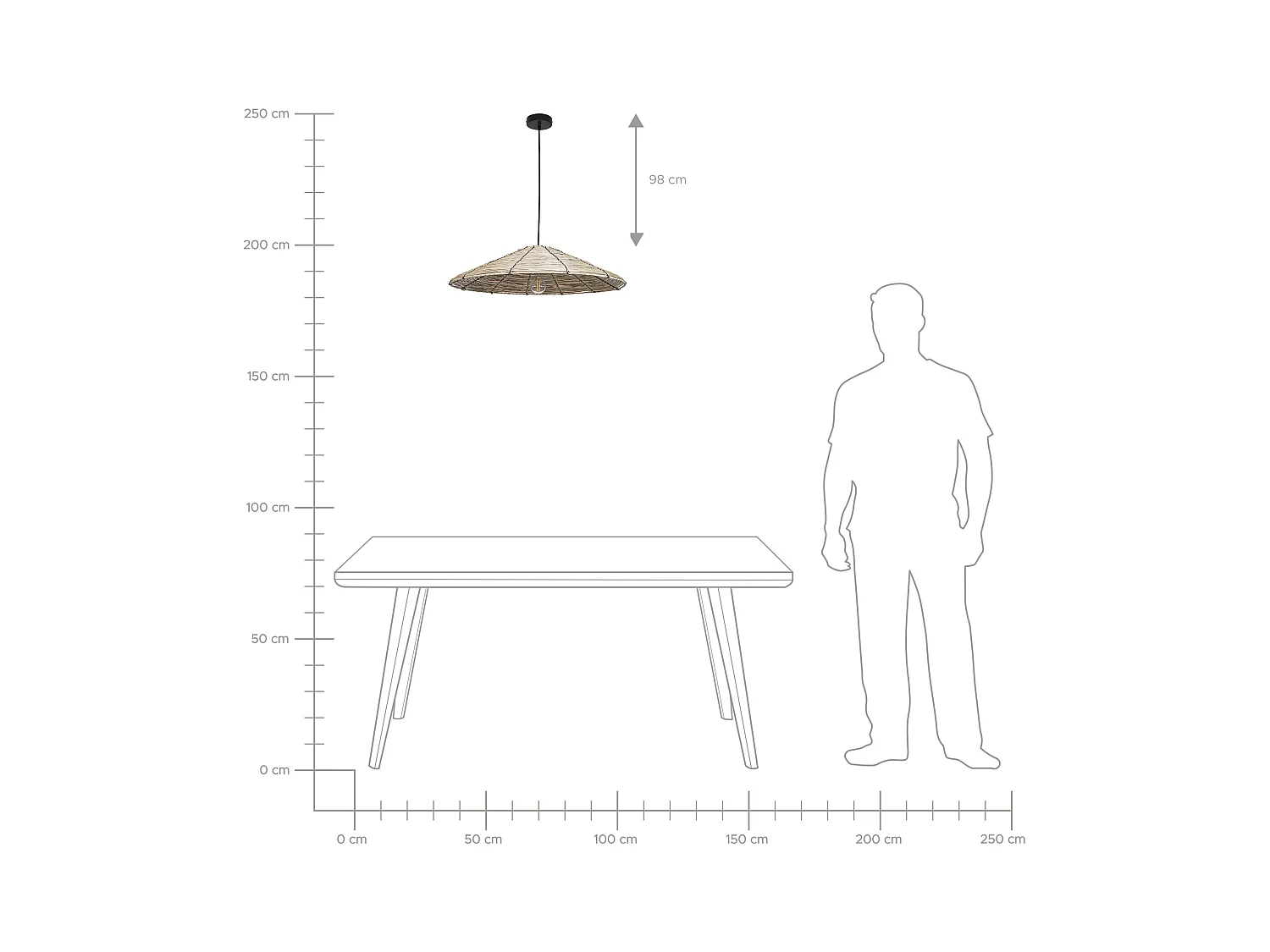 Lampe suspension LUAGAN Osier Naturel