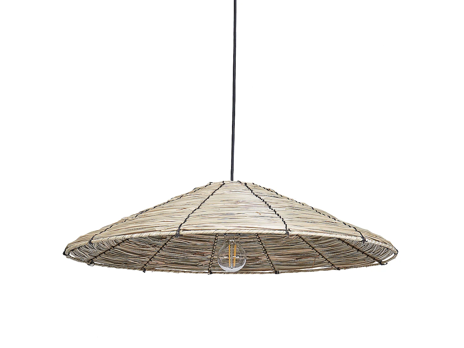 Lampe suspension LUAGAN Osier Naturel
