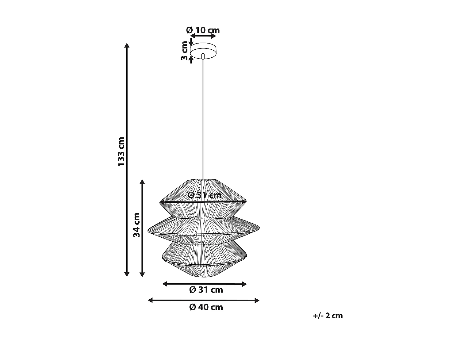 Lampe suspension ANDUKI Rotin Naturel
