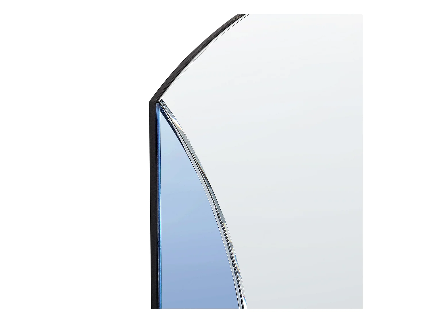 Wandspiegel blau halbrund 70 x 79 cm ohne Rahmen modern Dekospiegel Cambrai