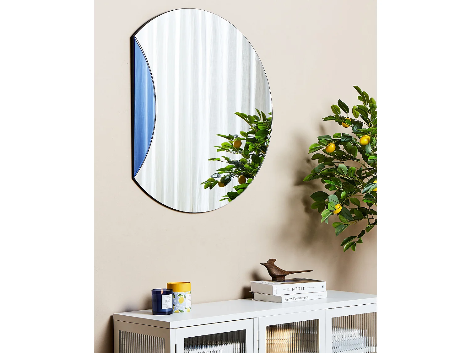 Miroir CAMBRAI 80 cm 70 cm Bleu