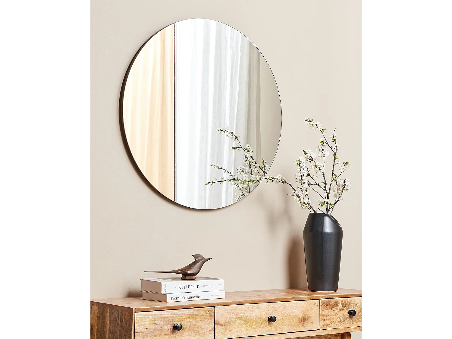 Lustro ścienne CHARRON 80 cm 80 cm Różowe złoto