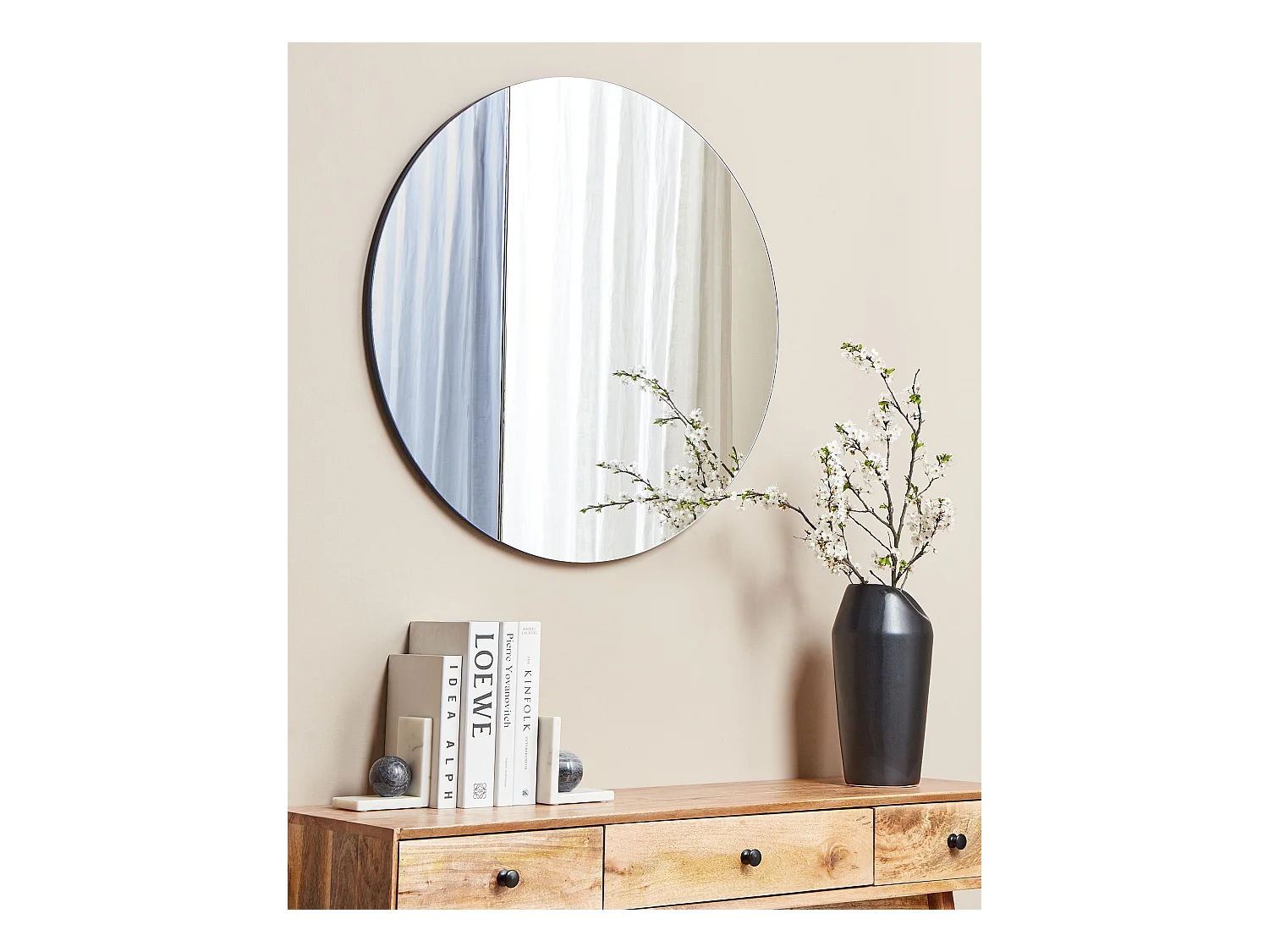 Wandspiegel CHARRON 80 cm 80 cm Blauw