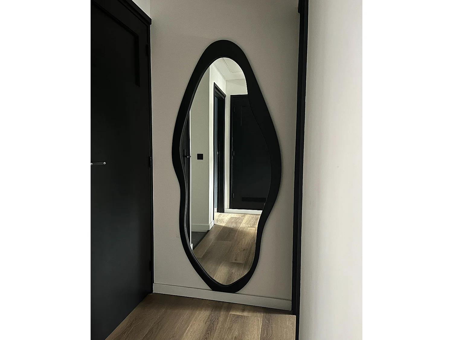 Wandspiegel BLET 80 cm 180 cm Hout Zwart