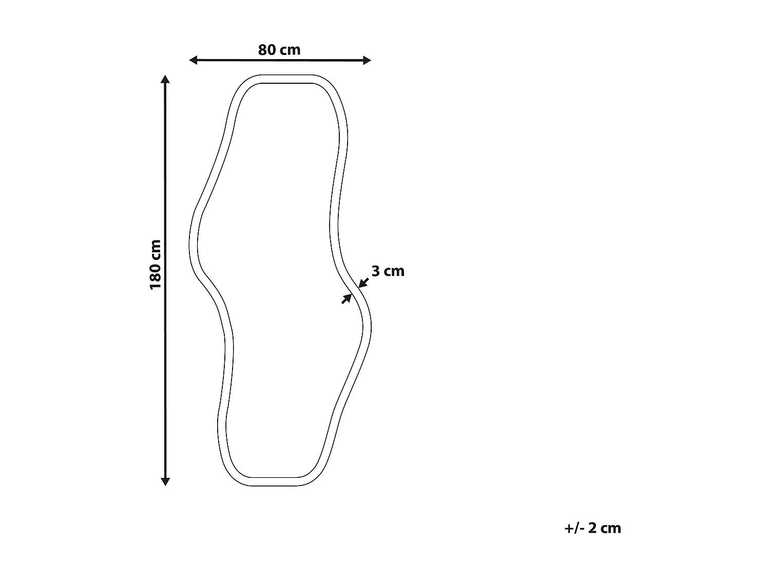 Wandspiegel mit Rahmen Paulowniaholz hellbraun asymmetrisch 79 x 180 cm Biollet