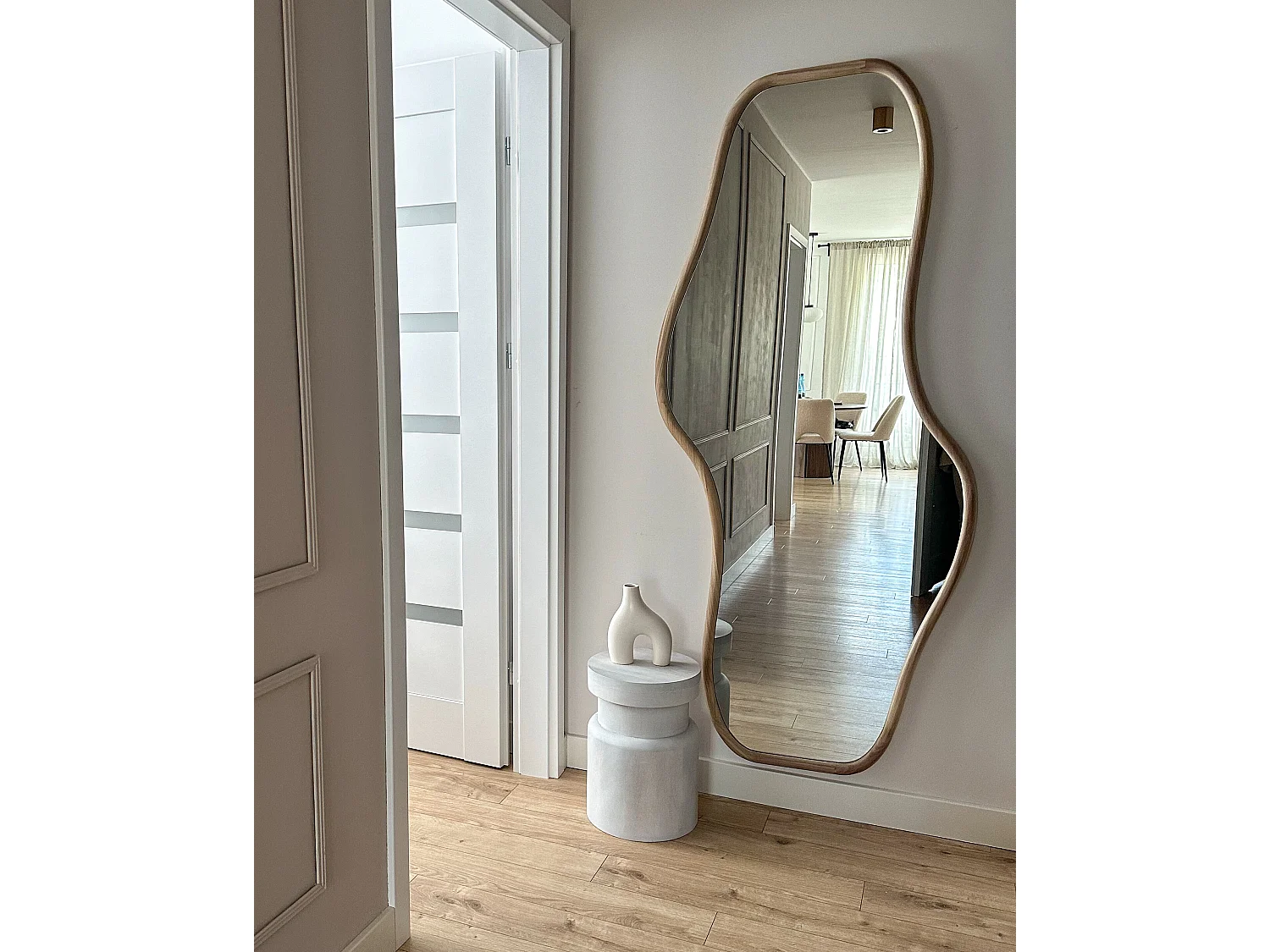 Wandspiegel BIOLLET 80 cm 180 cm Holz Naturfarben