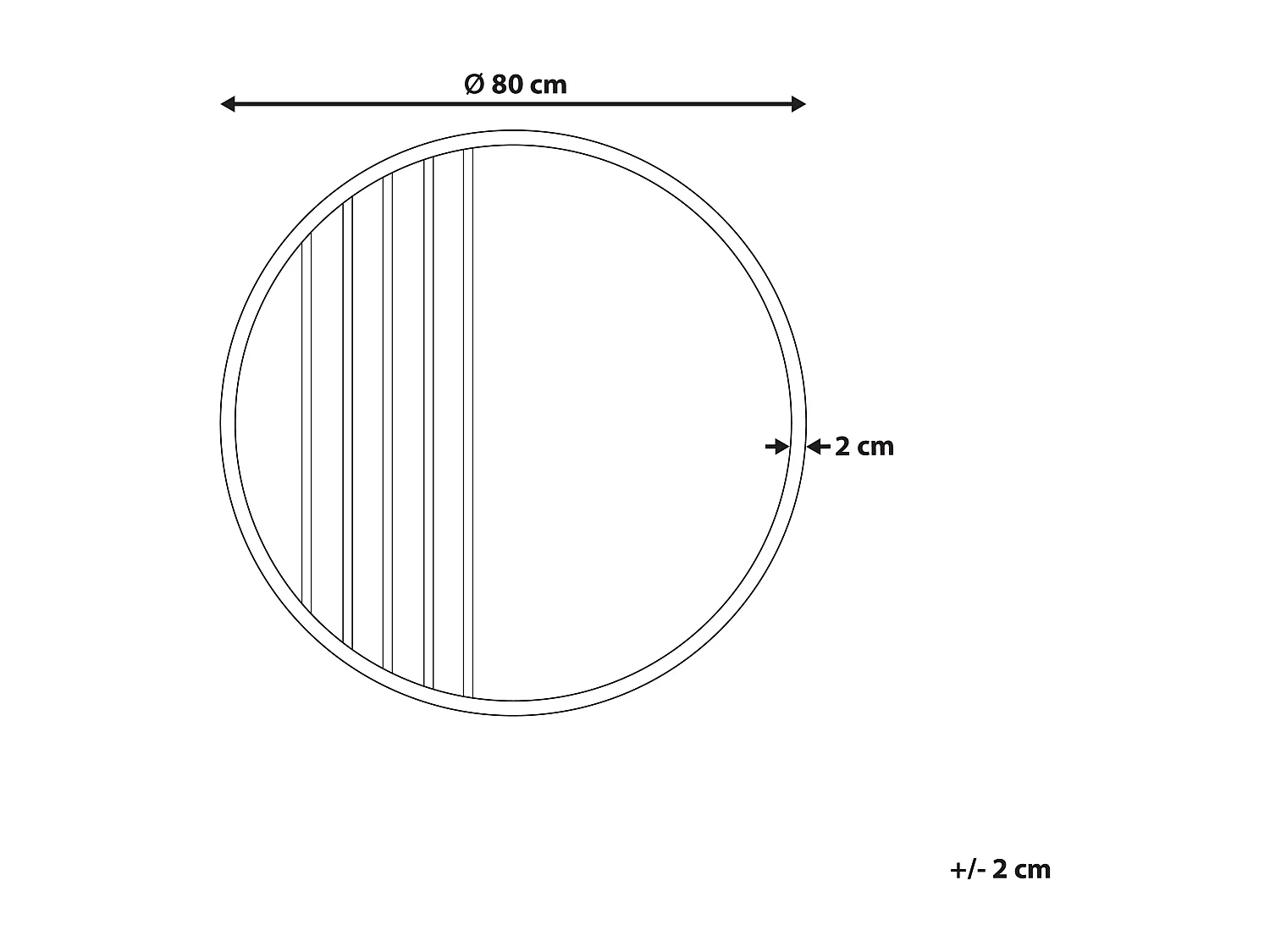 Lustro ścienne COUST 80 cm 80 cm Złoty