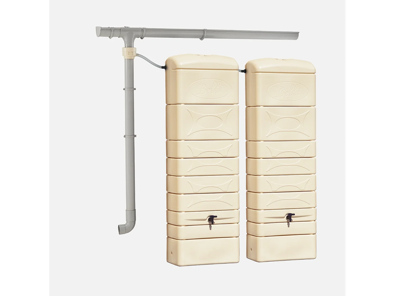 Recuperador de agua mural 300l, set de 2 beige