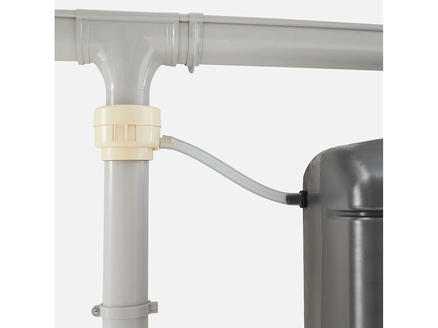 Lot de 2 récupérateurs d'eau. mural Chastang 300L Anthracite avec kit raccord chéneau inclus