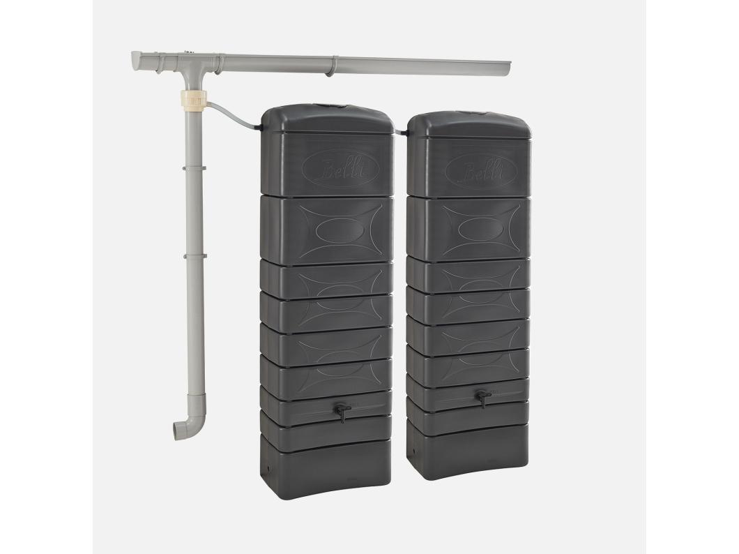 Set di 2 recuperatore d'acqua a parete chastang, 300l, antracite