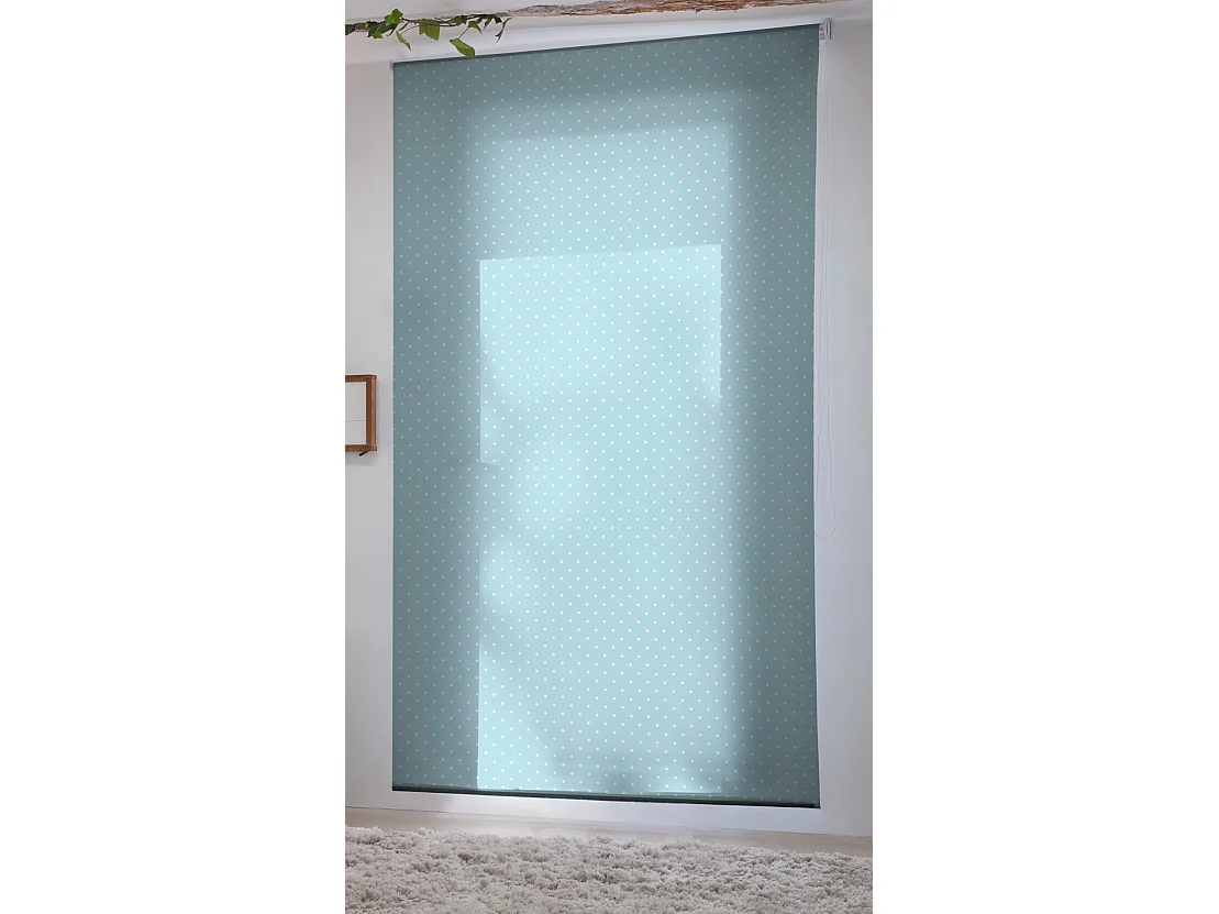 ESTORALIS | Estores Personalizados Easyfix TEXTURAS | 80 x 150 cm (Ancho por Alto) Tamaño de Tela 77 x 150 cm | Modelo Motas-2 Color Turquesa