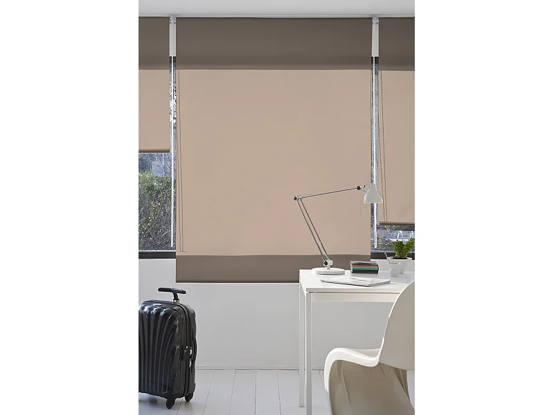 ESTORALIS | Estores Enrollables Lisos Translucidos | 150 x 235 cm (Ancho por Alto) Tamaño de Tela 147 x 230 cm | Modelo GOVE Color Taupe