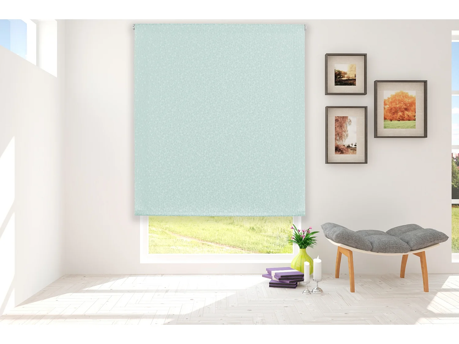 ESTORALIS | Estor Enrollable Translúcido | 150 x 255 cm (Ancho por Alto) Tamaño de Tela 147 x 250 cm | Modelo SANDOR Color Celeste
