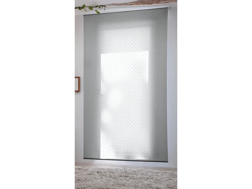 ESTORALIS | Estores Personalizados Easyfix TEXTURAS | 70 x 150 cm (Ancho por Alto) Tamaño de Tela 67 x 150 cm | Modelo Motas-1 Color Turquesa